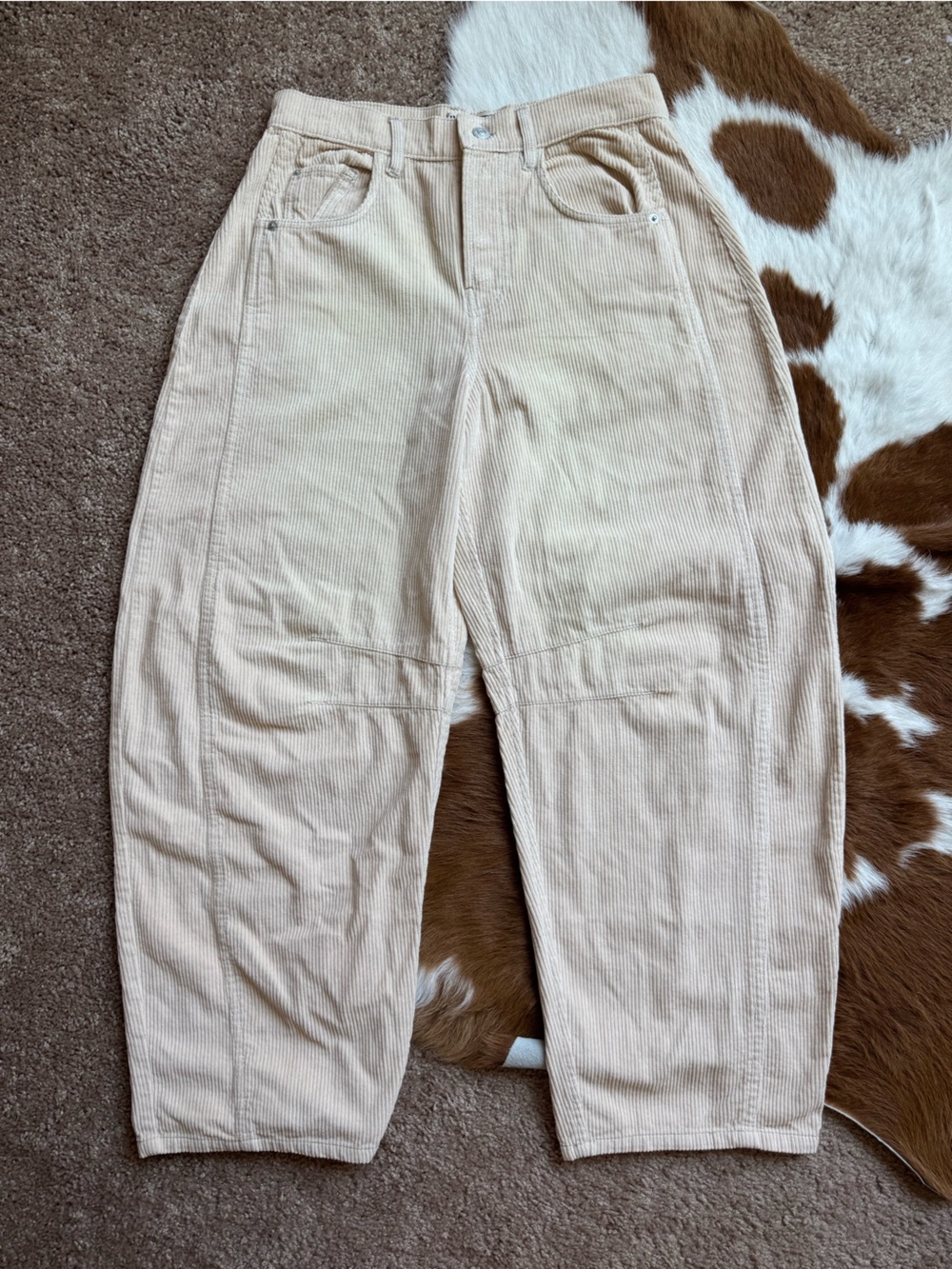 Free People We The Free Good Luck Cord Barrel jeans in cream 26